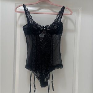 Victoria’s Secret black garter teddy/bodysuit